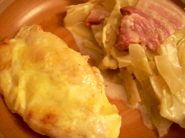 Chou filets de poulet au St Nectaire