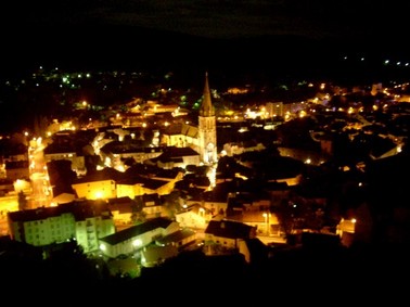 Aurillac, centre ville, St Géraud,  la nuit